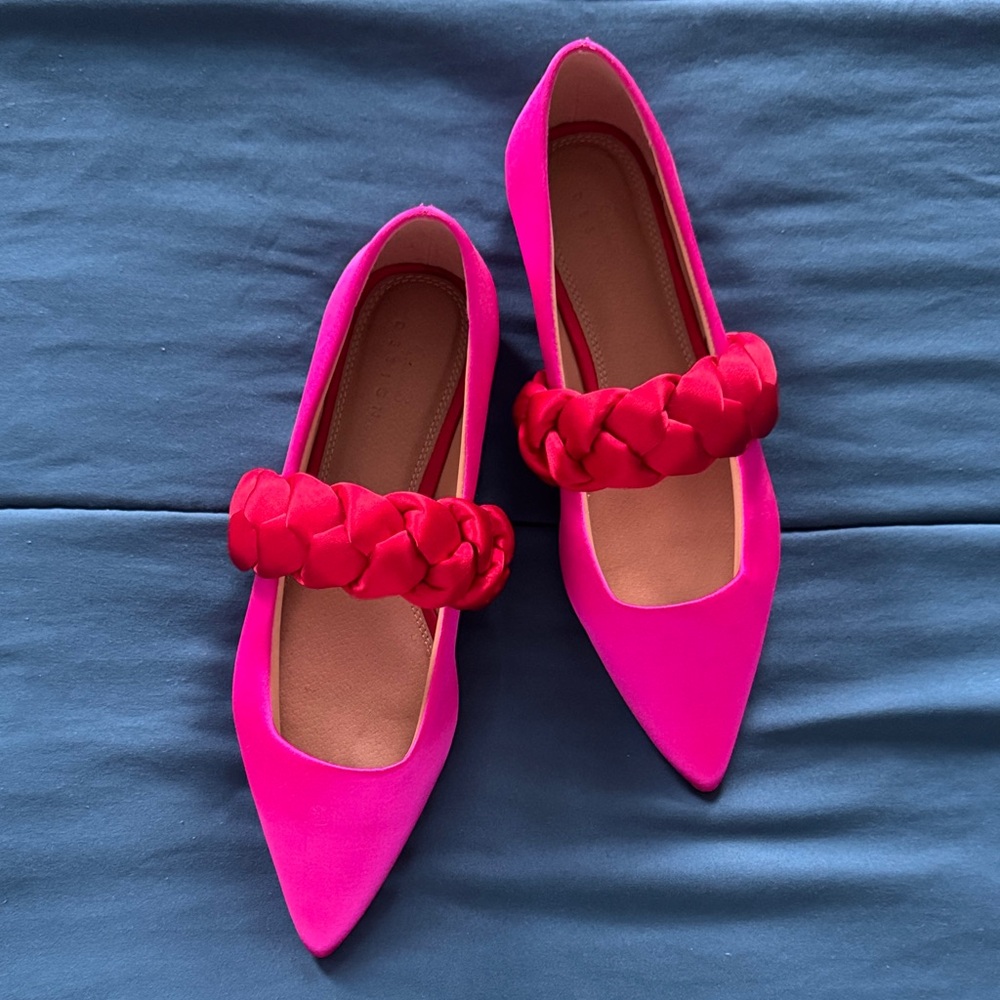 Stylish Pink and Red Women's Flats